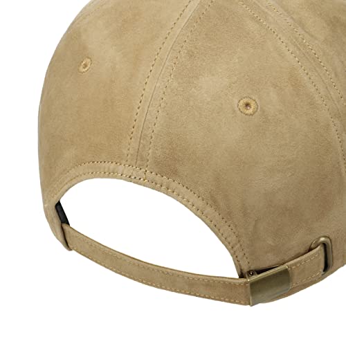 Stetson Classic Leather Cap Men Beige 7-7 1/8 #TOP4