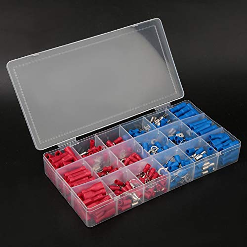Davitu Terminals - Assorted Crimp Terminals Assorted Spade Crimp Terminals Set Insulated Electrical Wiring Connector Kit - (Color: 360PCS)