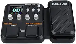 Pedaleira Multiefeitos Nux MG-101 com 25 Amps Tela LCD 2.4' Impulse Response Interface de Áudio USB para Gravação