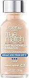 L'Oreal Paris Cosmetics True Match Super-Blendable Foundation Makeup, Creamy Natural, 2 Count