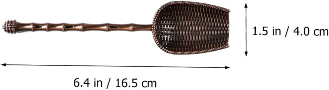 2pcs Metal Tea Scoops with Long Handle Tea Leaves Sieve Design Compact and Lightweight Making Accessories in Antique Red