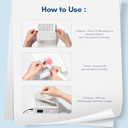 Papel Filtro Desechable 100 Hojas para Colector de Polvo Uñas miniatura 5