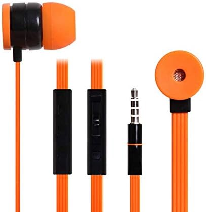 In Ear Earbuds, Worknet In Ear Headphones with Mic Wired Earbuds Earphones comfortable, clear, and powerful sound stereo in-ear headphone with microphone (Orange)