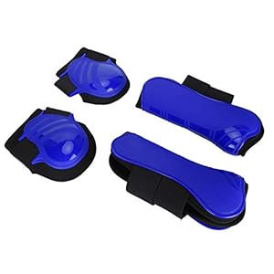Horse Legguard, PU Shell paardenlegging Comfortabel 1 set voor landbouwgrond(blauw, Een set van medium)