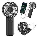 Ninonly 携帯扇風機 手持ち扇風機 【2024最新改良・4in1機能搭載】 ハンディファン Type-C充電 5200mAhモバイルバッテリー 手持ち 扇風機 5段階風量調節 最大20時間動作 20dB静音 強力 ハンディ扇風機 電池残量表示 手持ち 卓上 首掛け 扇風機 持ち運びに便利 ミニ扇風機 折り畳み 小型扇風機 熱中症-対策 ストラップ付 PSE認証済
