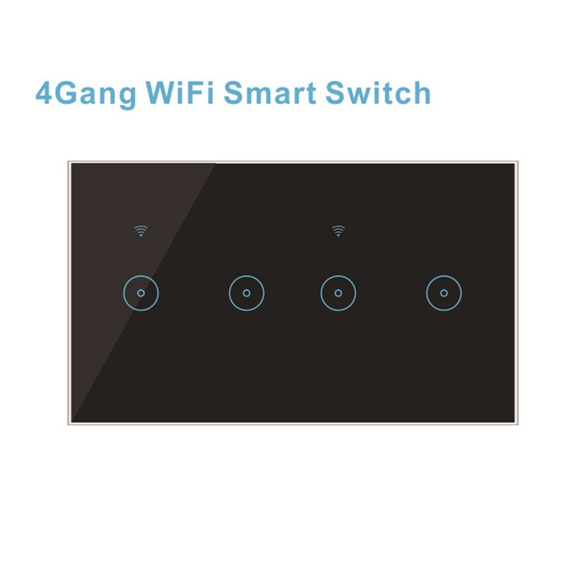 Interruptor de Luz de Pared Inteligente Wifi 10A Panel TáCtil de Vidrio Interuptor InaláMbrico Control Remoto InaláMbrico de 4 Bandas ()