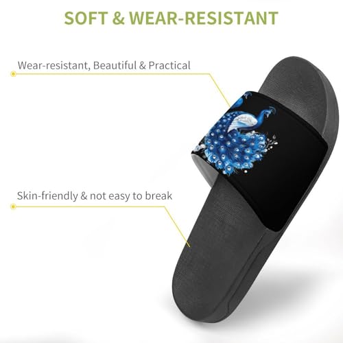 Blue And White Peacocks House Sandals Non-Slip Bathroom Slippers Beach Summer Shoes for Men Women3