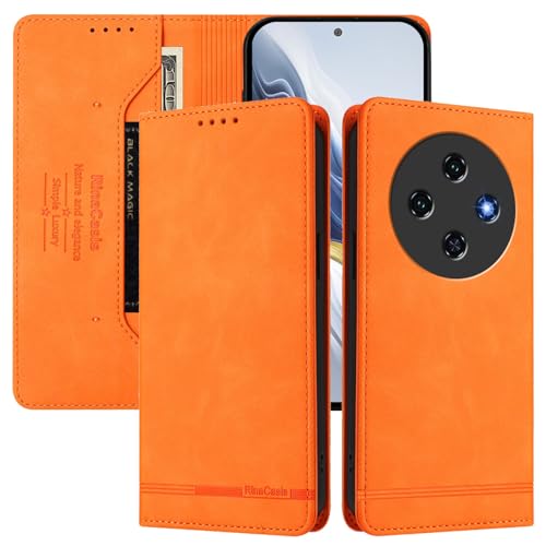 �X�}�z�P�[�X �Ή��@�� for Oukitel C5 2025 �yRFID�Ւf�@�\�z�y�J�[�h�z���_�[�t���}�O�l�b�g�J���t���b�v�X�^���h�z�P�[�X Orange