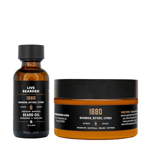 Live Bearded® Beard Oil & Butter Grooming Kit, 1880 Scent