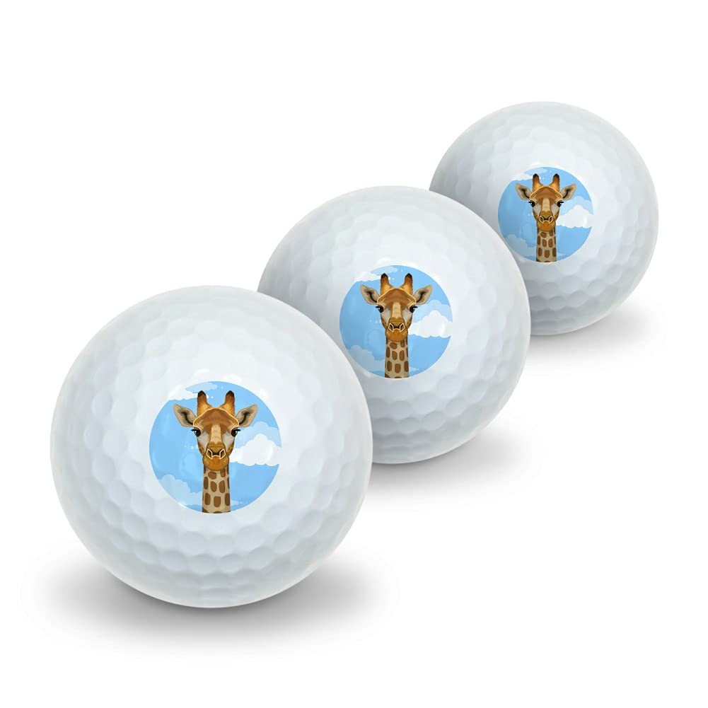 GRAPHICS & MORE Cute Giraffe and Sky Zoo Animal Safari Novelty Golf Balls 3 Pack