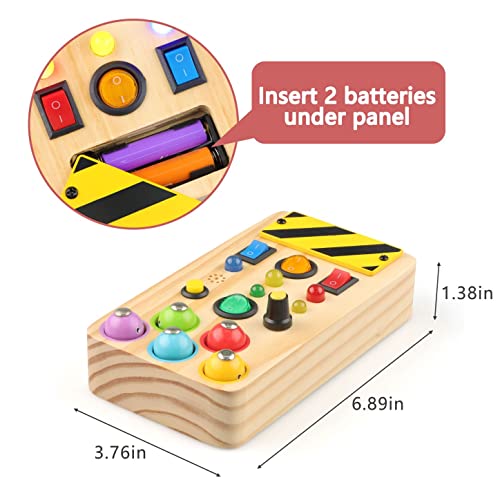 Ouriky Montessori Busy Board Toddler Toys, Sensory Toys For Toddlers 1-3 Wooden Toys With Led Lights, Sounds And Fishing Game, Educational Learning Fidget Toys Gift For Boys Girls Age 1-2 2-4 #TOP3
