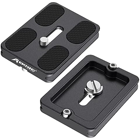 MEKNIC Camera Quick Release Plate, 2 Pieces QR Small Plate with 1/4"-20 Screw,Tiny Universal Quick Release Plate fits Arca Swiss Standard Clamp for DSLR Camera Tripod Ballhead 50MM-1.97"(2 Packs) Cover