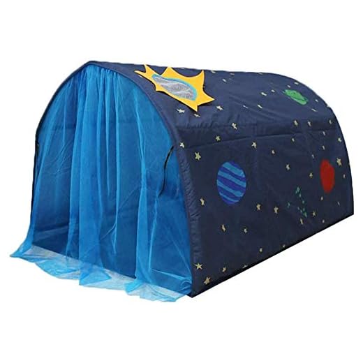 Number-one Play Tents for Girls Boys Galaxy Starry Sky Dream Bed Tents for Kids Portable Pop Up Baby Toddlers Playhouse with Double Net Curtain & Carry Bag for Bedroom Decor Indoor Games, 140x100x80cm