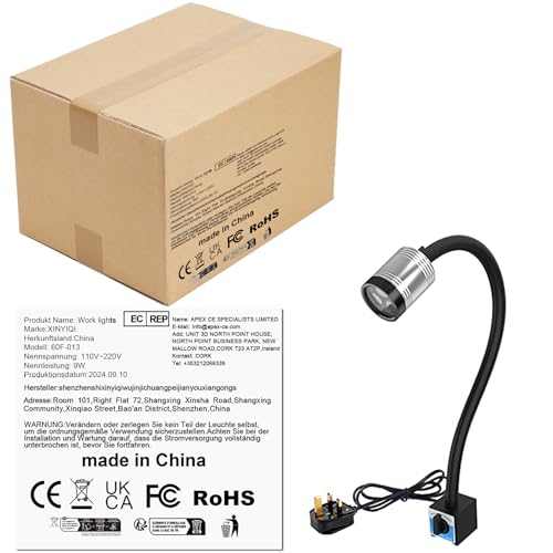Magnetic Led Light, Led Machine Light, Magnetic gooseneck led IP66 Waterproof 900Lumens Spotlight with 500mm Gooseneck for Industrial Lathe Machine (UK Plug) - Image 9