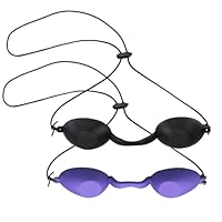 2 Solarium Brille Schutzbrille Rotlichtlampe Uv Schutzbrille Infrarot Schutzbrille Rotlichtbrille Geeignet für Led-Lichttherapie, Schönheitsbehandlungen und Bräunungsschutz Im Freien (Schwarz/Lila)