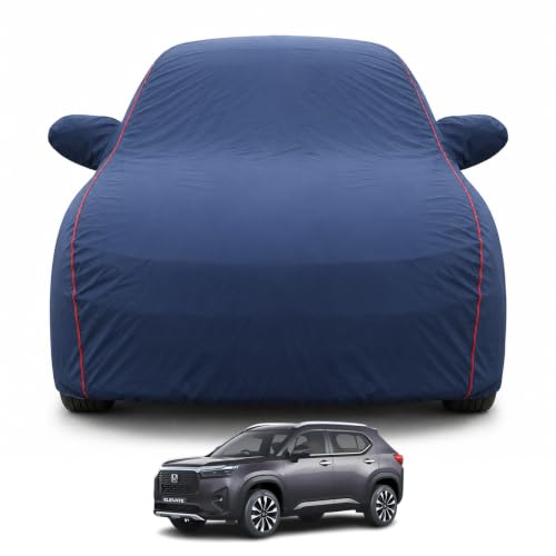 Image of Premium Car Cover for Honda's Elevate 2023-2026 Models | Waterproof, UV & Dust Protection | Mirror & Antenna Pocket | Triple Stitched, Soft Inner Lining, Belt & Buckle (Navy Blue)
