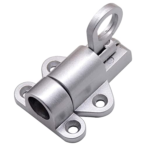 2 Stücke Türriegel, Fenster Türschlossschloss, Automatische Türriegel, mit Schrauben Automatischer Rückprall Spring Riegelschloss für Fenster, Schuppen, Tor, Toilette, WC Schlafzimmer (Silber)