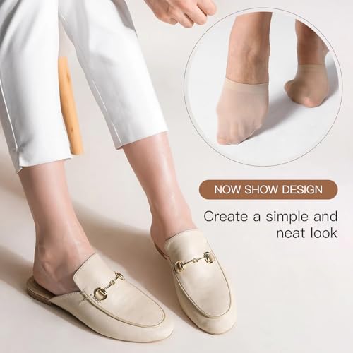 Yilanmy Toe Socks for Women 6 Pairs, Half Socks for Heels No Show Liner Toe Topper Cover Mule Sock Non-Skid Bottom2