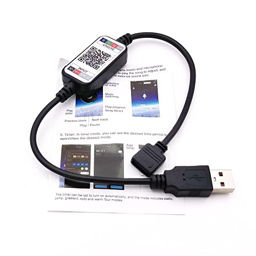 Image of Mini LED Strip Light RGB Controller Wireless Bluetooth Dimmer for Control USB 5V DC 12V 24V Music 5050 Colorful Tape (USB 5V)