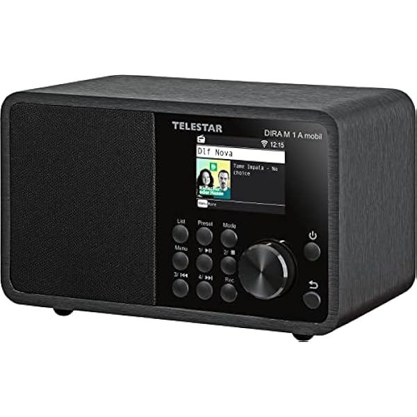 Telestar DIRA M 1 A mobile – Batteria Radio digitale/Internet Radio (DAB / DAB/FM/Internet, batteria agli ioni di litio, WLAN Bluetooth 5.1, display a colori, EWF avviso di emergenza) nero