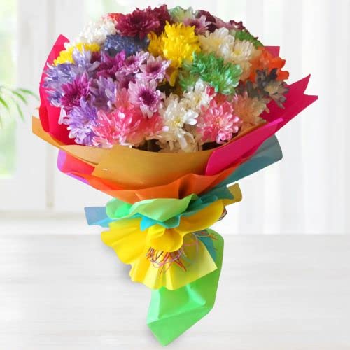 FLORANET Bright 25 mixed carnations wrapped in tissue, perfect to express joy, love, or warm wishes For Anniversary,Birthday,Wedding Gift,Congratulations Gift,Mother's Day Gift (Same Day Delivery)-image-18