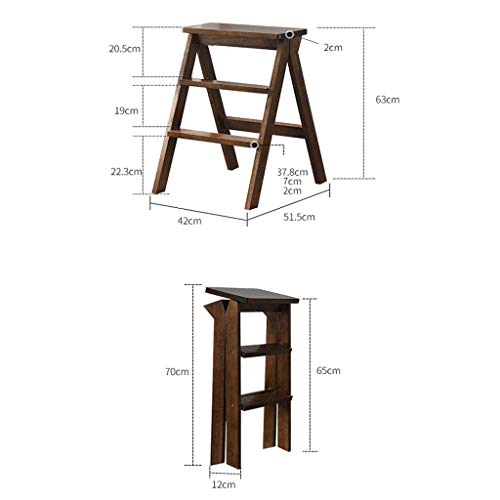 Taburete de madera y escalera plegable multifunción para el hogar 3