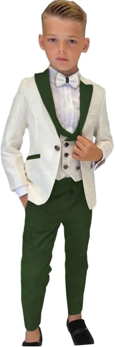 Formal Boys Suits for Wedding Flower Boys Suits One Button Blazer Vest Pants for Children