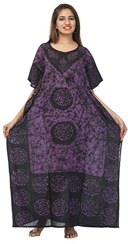 Image of Cotton Kaftan Dress Maxi Long Tunic Batik One Size