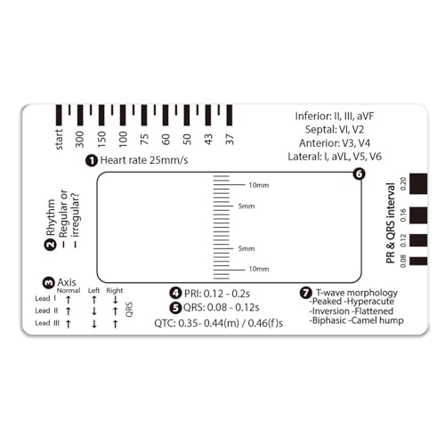 心電図の解釈ガイドカード電子図の解釈7段階の定規カードポケットEKGルーラー