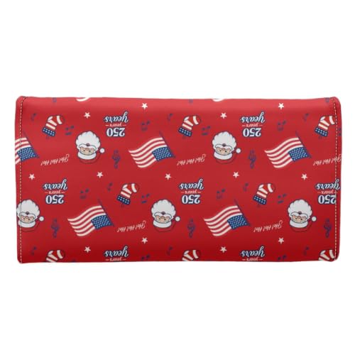 Image of AFPANQZ Womens Wallet Leather Trifold Ladies Purse long Clutch Credit Card | Santa Claus 250th Print RFID Blocking Large Capacity Shopping Outdoor Vintage Phone Holder Pockets
