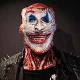 Scary Halloween MaskοΌJoker Double Layer Ripped Mask with Moving JawοΌCreepy Halloween Props Scary Realistic Face Mask for Adult Party Cosplay Costume Horror Decoration Props