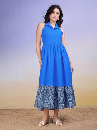 Image of PURVAJA Women's Maxi Cotton Blend Dress (Floe-236-240)
