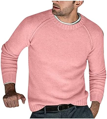 Mens Shawl Collar Sweater, Camping Holiday Pullover Men Fashion Cutout Long Sleeve Solid Button Front Blouses Crewneck Comfort Comfort Knitted Pullover Mens Pink