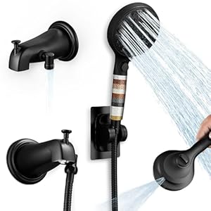 Sagetta Schwarzer Badewannen-Auslauf mit Handbrause