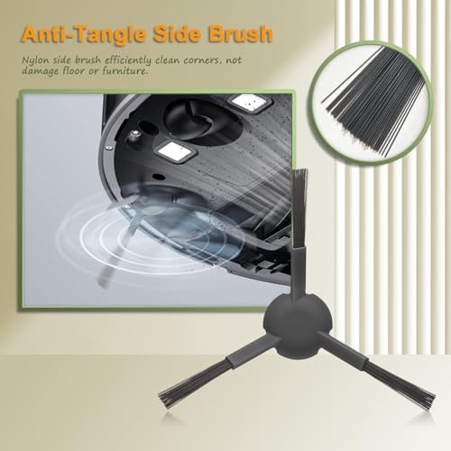 HoHumoca Zubehör kompatibel mit Dreame L10s Pro Ultra Heat /L10s Ultra Gen 2 /X30 Ultra, für Mova E30 Ultra Saugroboter, 1 Gummi-Hauptbürste, 4 Filter, 6 Staubbeutel, 4 Wischtücher, 6 Seitenbürsten