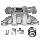 JGhyperX 300-129 Dual Plane Mid-Rise Intake Manifold Aluminum Compatible with GM Chevy small block Gen III and IV LS3 LS92 364 376 V8 Engine