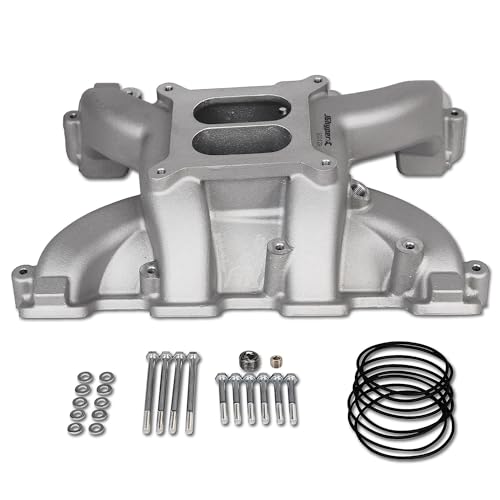 JGhyperX 300-129 Dual Plane Mid-Rise Intake Manifold Aluminum Compatible with GM Chevy small block Gen III and IV LS3 LS92 364 376 V8 Engine
