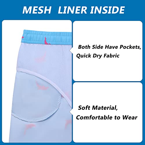 Biwisy Mens Swim Trunks Quick Dry Beach Shorts Casual Swimming Trunks With Pockets Drawstring Shorts Blue #TOP4