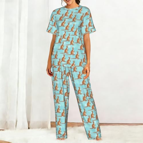 Pijama de mujer holgado para evitar el calor nocturno con oso Kangaroo 3