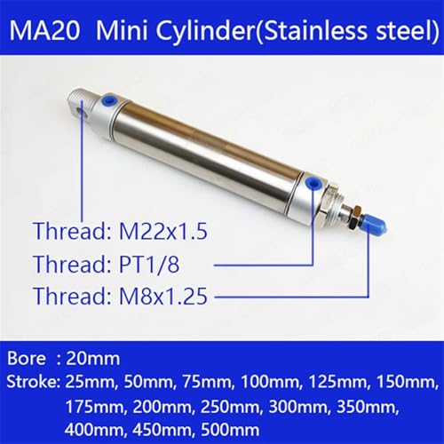 Mini cylindre MA20 en acier inoxydable durable pour automatisation industrielle de haute précision - 2