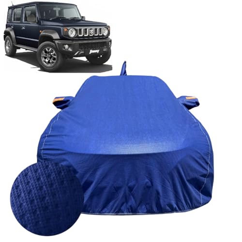 Image of Car Cover for Maruti Suzuki Jimny (2023-2026) | 100% Waterproof Cover with Reflective Mirror Pockets | Dustproof, Scratchproof, Heatproof Jimny Car Cover |Soft Cotton Lining| Blue
