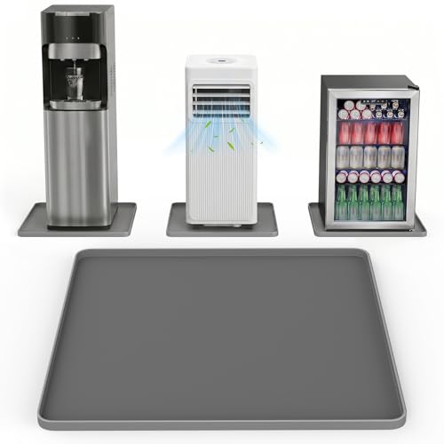 Image of NAMTSO Mini Fridge Silicone Mat, 20 inchx20 inch Floor Protector Drip Tray, Grey