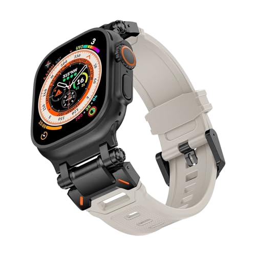 Bracelet en caoutchouc pour Apple Watch Ultra 2 et Series 10 silicone souple boîtier 49mm 46mm