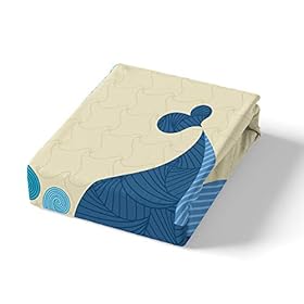 Erosebridal Whale Duvet Cover, Sea Wave Spiral Bedding Set for Kids Room Blue Ocean Quilt Cover, Marine Life Cartoon… 41t BMfy+OL. SS280