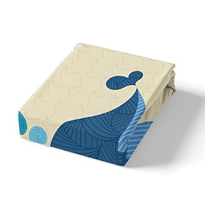 Erosebridal Whale Duvet Cover, Sea Wave Spiral Bedding Set for Kids Room Blue Ocean Quilt Cover, Marine Life Cartoon… 41t BMfy+OL. SS400