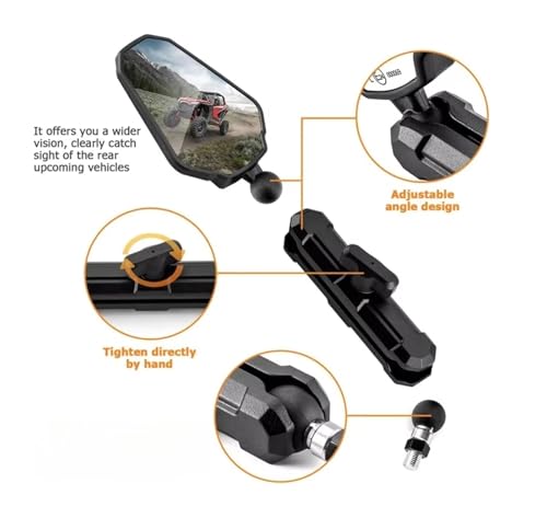 Espejo retrovisor manillar plegable con ángulo ajustable para evitar puntos ciegos en moto 2