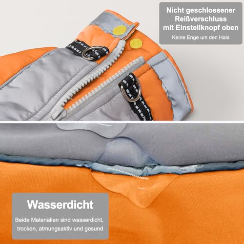 Hundejacke Hundemantel Wasserdicht Fleece gefüttert Warme Winterjacke Hunde Bekleidung für Winter Herbst Kleiner Hund