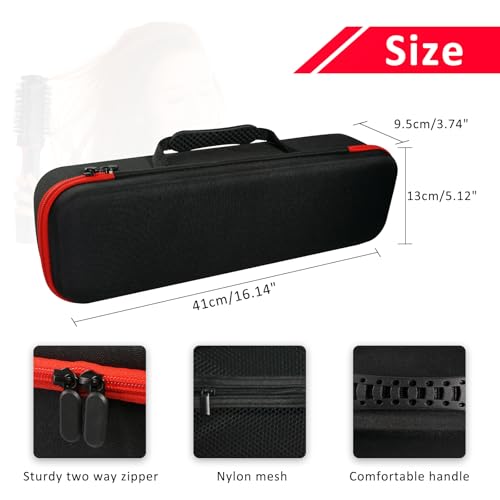 Image of Hard Carrying Case for Revlon Hair Dryer Brush Original 1.0 /Plus 2.0,Portable Travel Storage Bag Compatibility with All Brand Hot Tools Volumizer Hot Air Brush (Red)