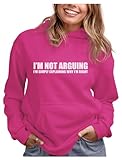 Tstars I'm Not Arguing Funny Graphic Hoodies for Women with Sayings Teen Girls Women's Novelty Sarcastic Hoodie Small Pink
