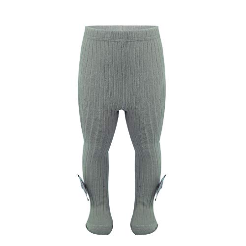 Yeahdor Toddler Baby Girls and Boys Tights Knit Cotton Pantyhose Dance Leggings Footed Stocking Pants Grey 3-4